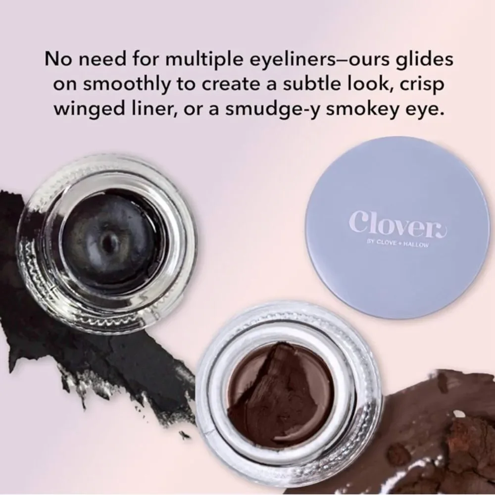 Clover All Lined Up Gel Eyeliner Cruelty-Free & Vegan Eye Makeup, Black, NEW